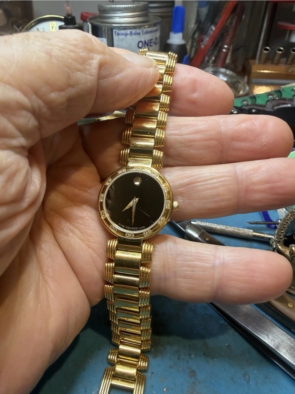 Movado Heritage Gold-Tone Women's Watch - Black Dial